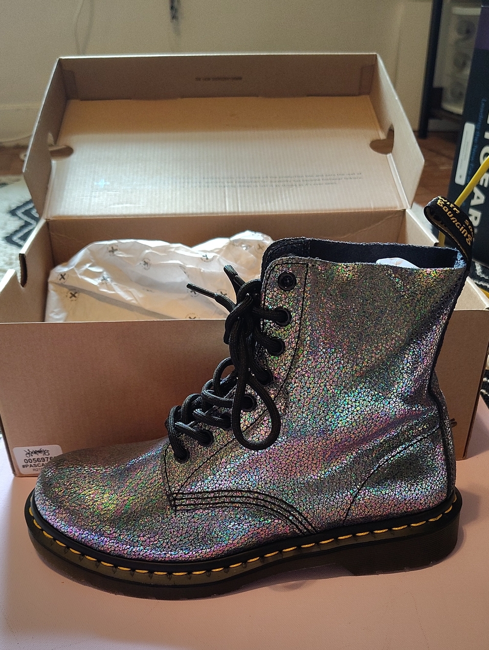 Dr. Martens Holographic Iridescent Lace-Up Pascal Boots